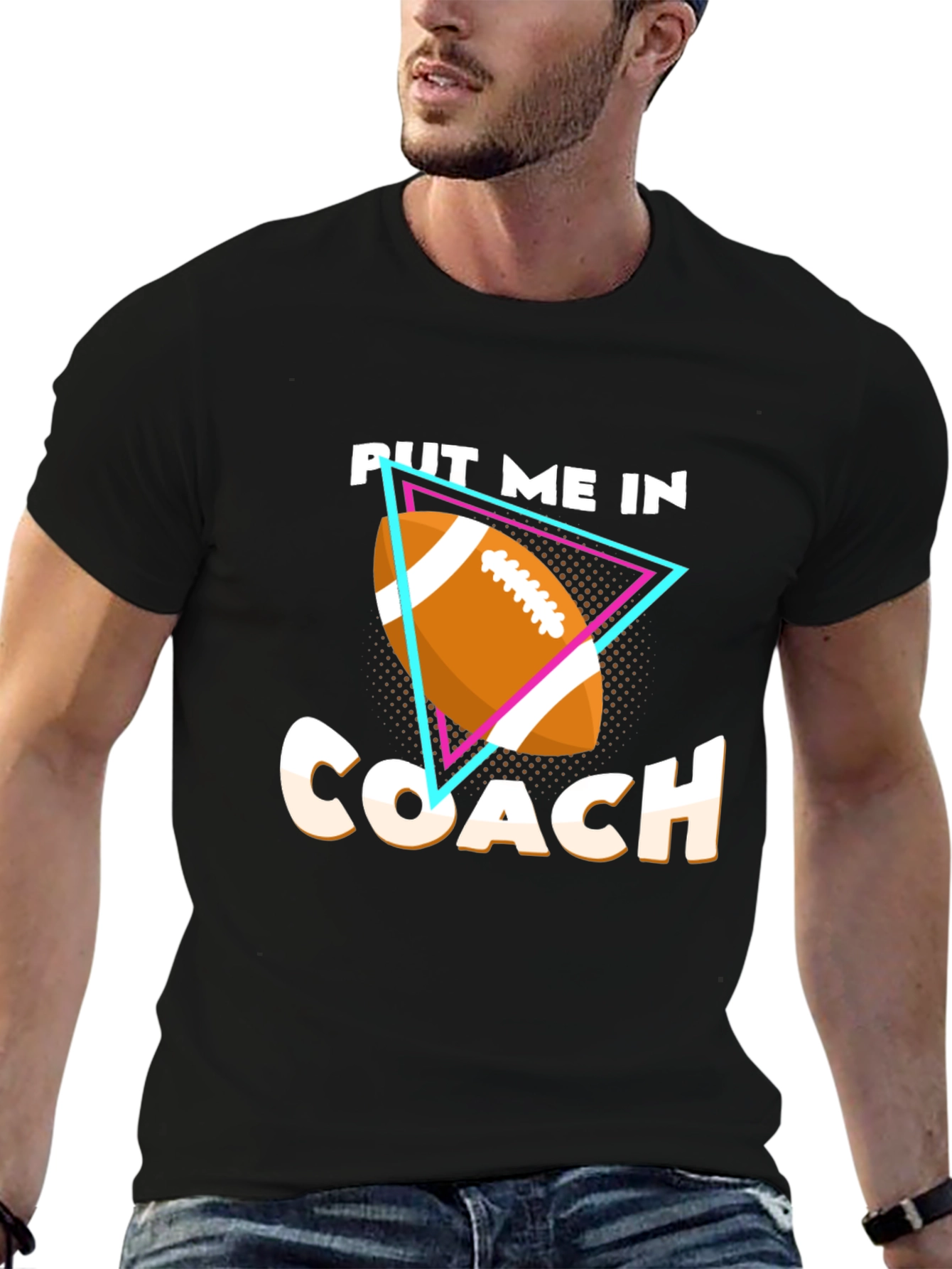 Camiseta Negra ¡Ponme Entrenador! Fútbol Americano