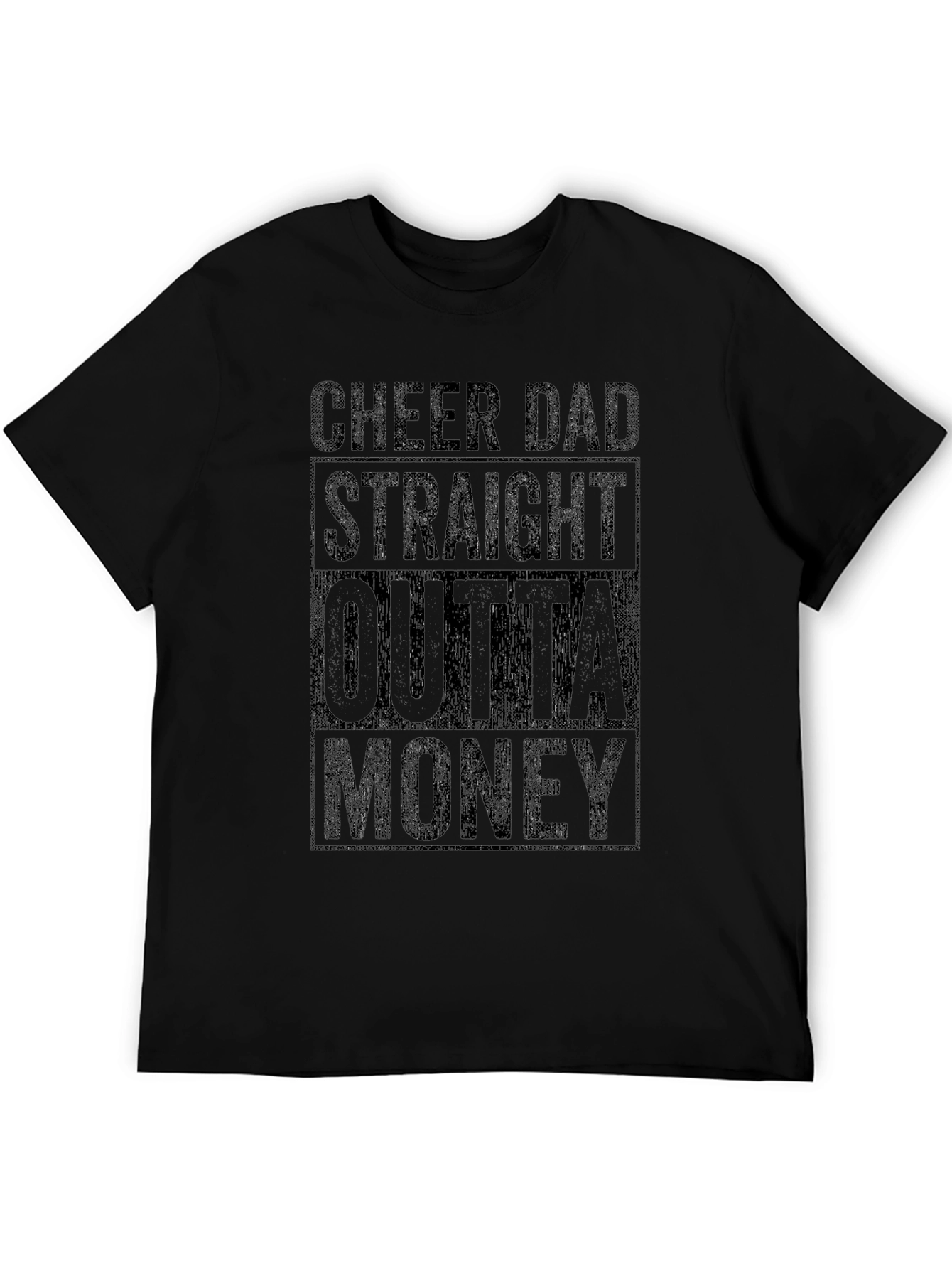 Camiseta Negra Humor Cheer Dad Outta Money