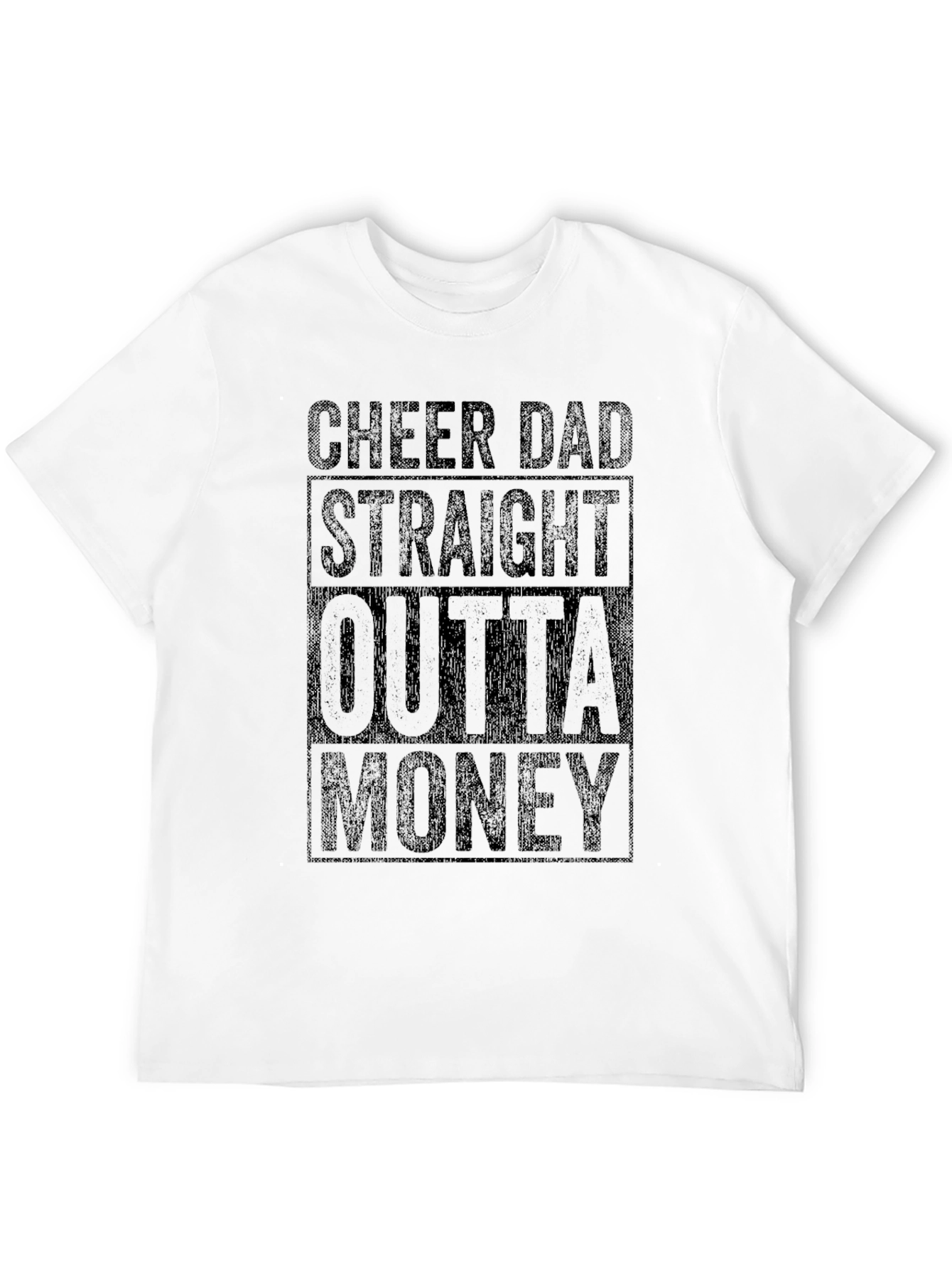 Camiseta Negra Humor Cheer Dad Outta Money