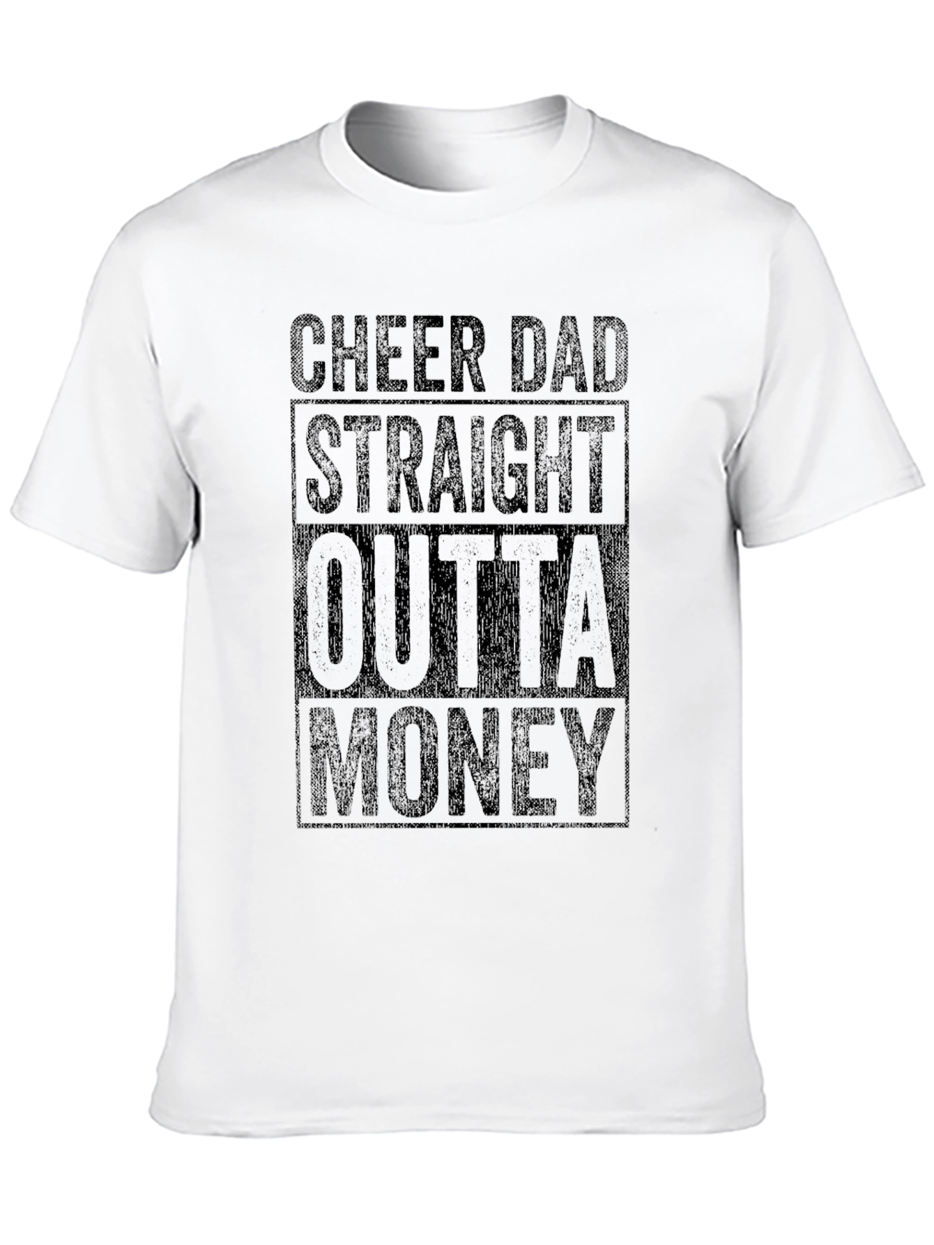 Camiseta Negra Humor Cheer Dad Outta Money