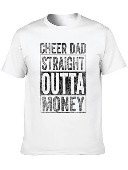 Camiseta Negra Humor Cheer Dad Outta Money