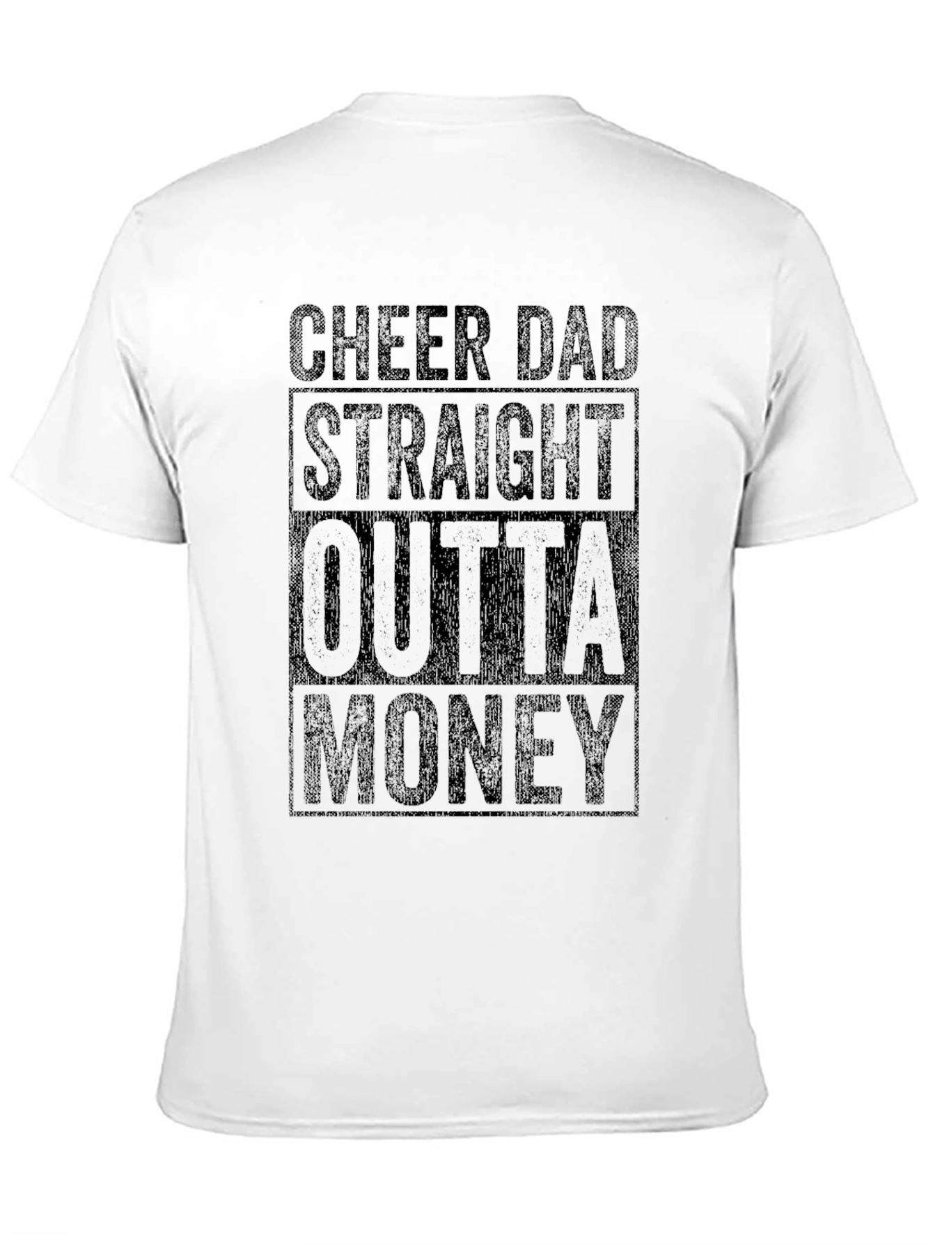 Camiseta Negra Humor Cheer Dad Outta Money