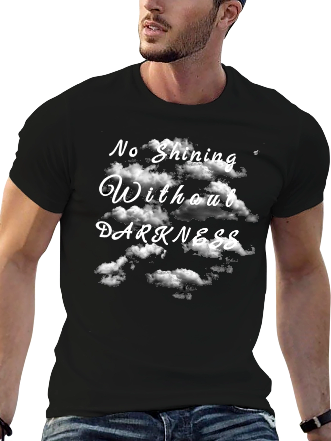 Camiseta Negra Sin Oscuridad No Hay Brillo