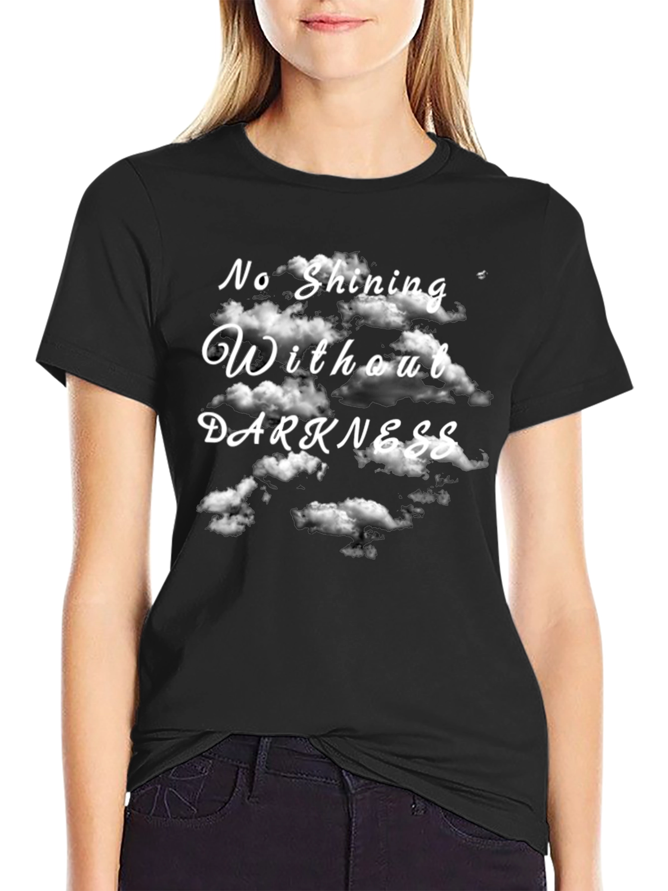 Camiseta Negra Sin Oscuridad No Hay Brillo