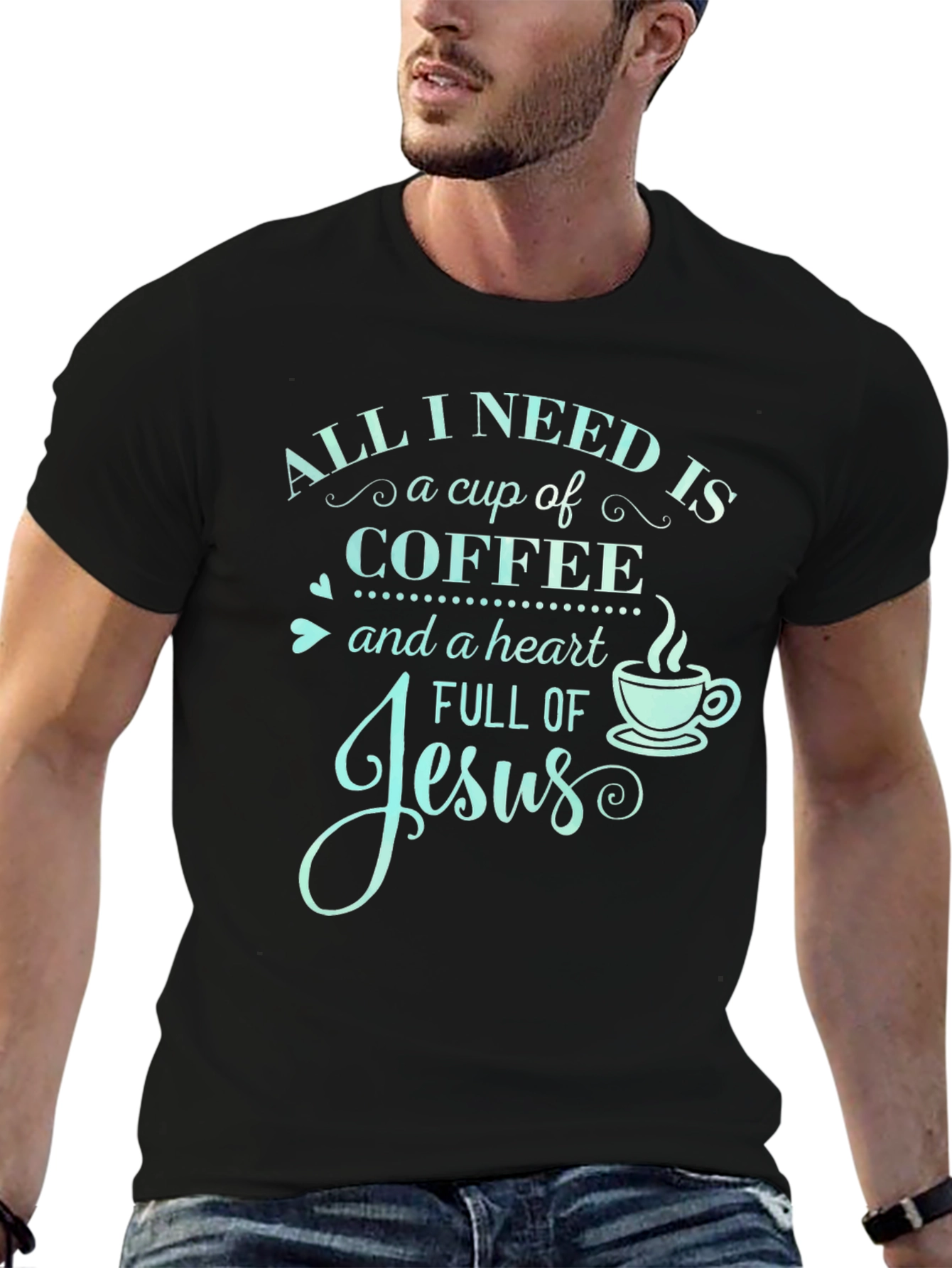 Camiseta Necesito Café y a Jesús