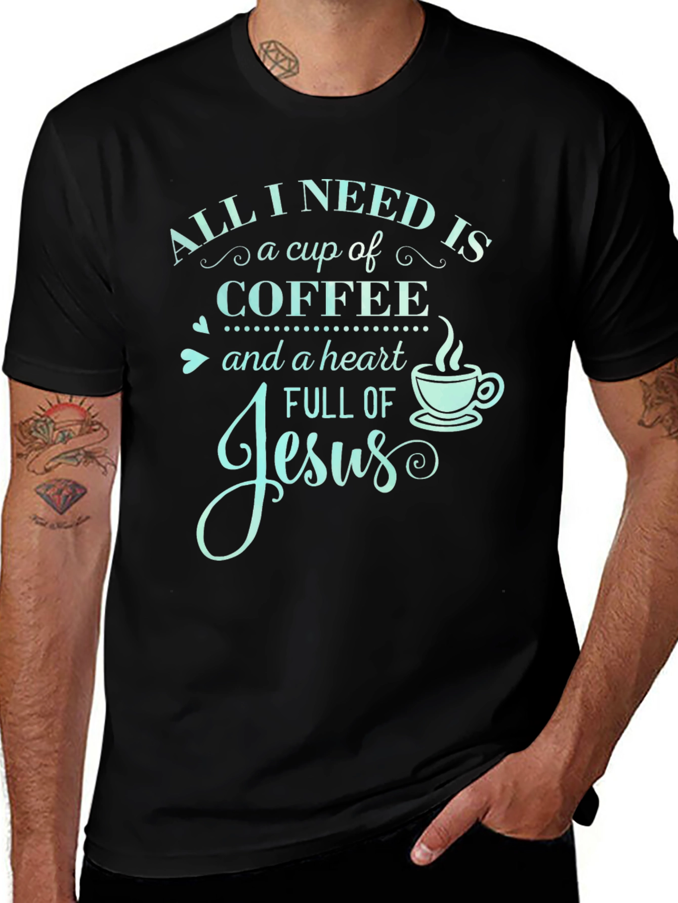 Camiseta Necesito Café y a Jesús