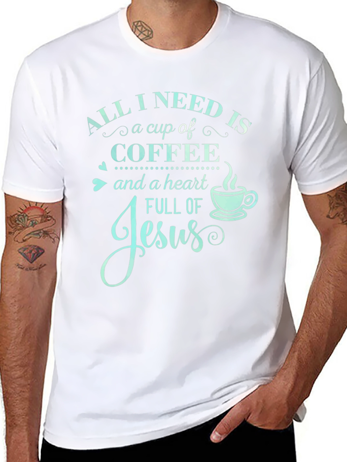 Camiseta Necesito Café y a Jesús