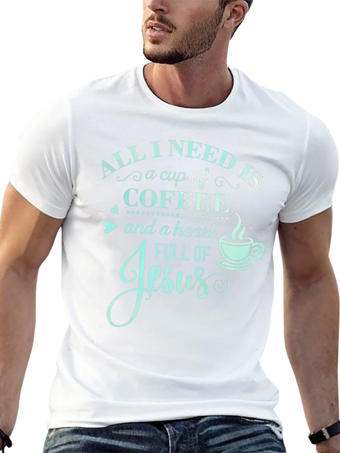Camiseta Necesito Café y a Jesús