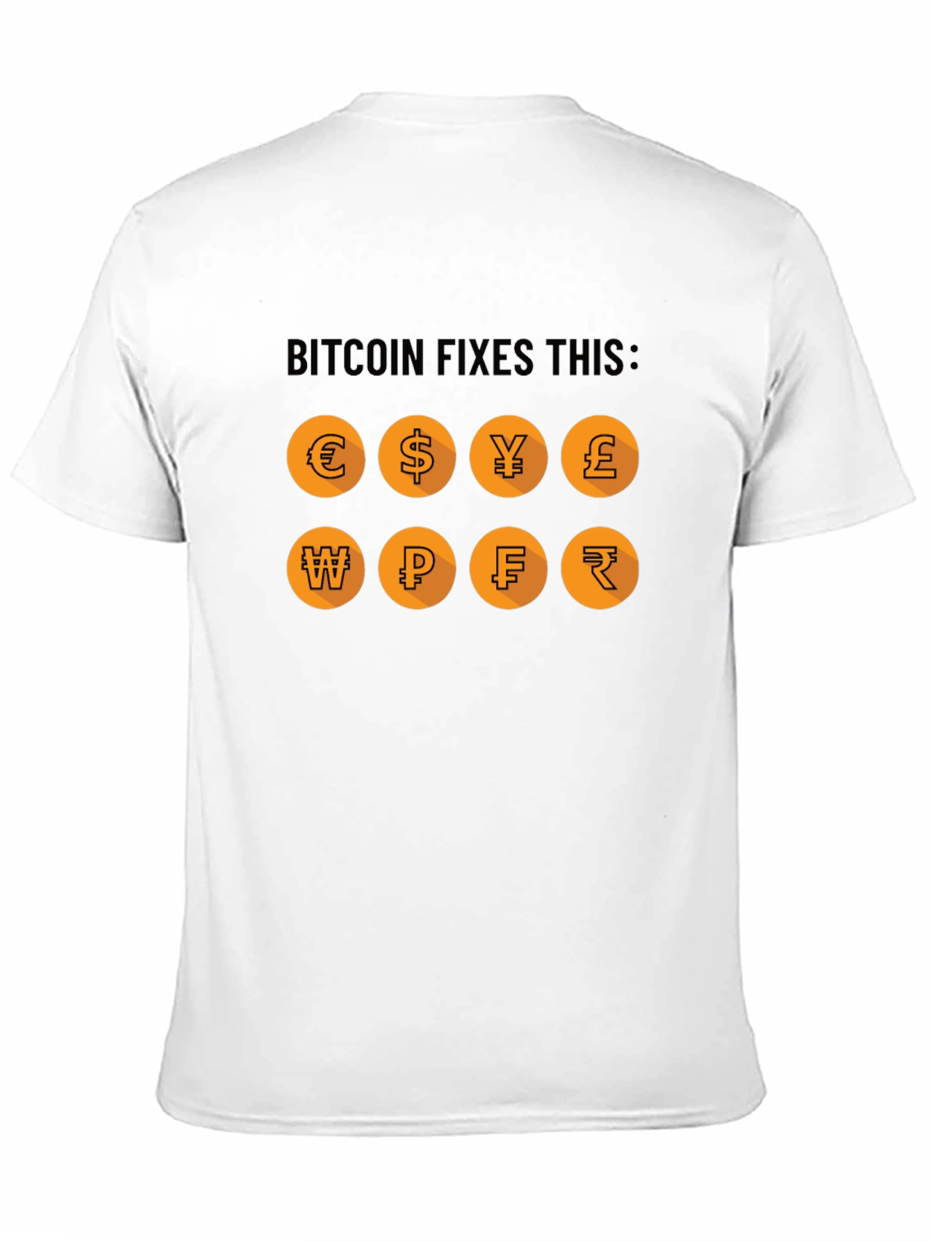 Camiseta Bitcoin Fixes This: Monedas del Mundo