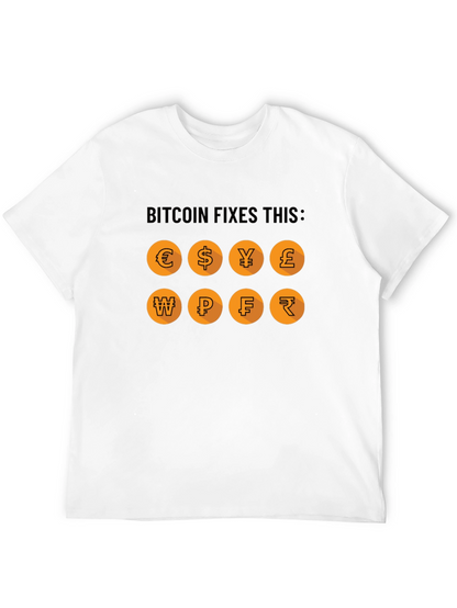 Camiseta Bitcoin Fixes This: Monedas del Mundo