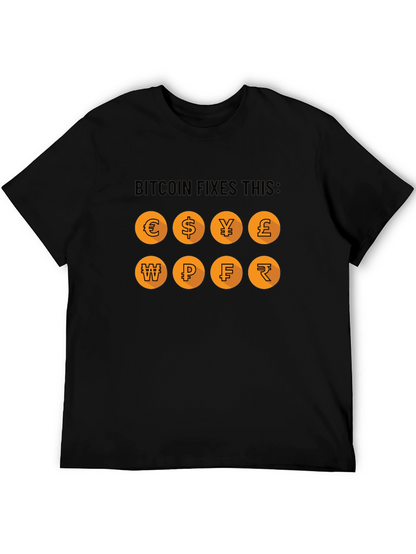 Camiseta Bitcoin Fixes This: Monedas del Mundo