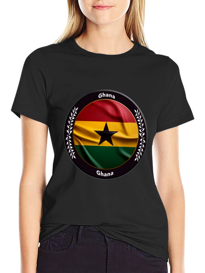 Camiseta Negra con Diseño de Ghana