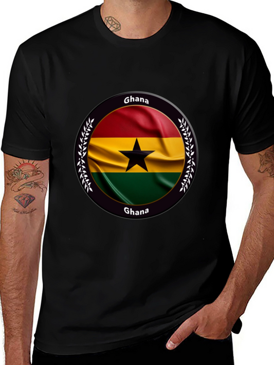 Camiseta Negra con Diseño de Ghana