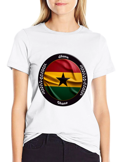 Camiseta Negra con Diseño de Ghana
