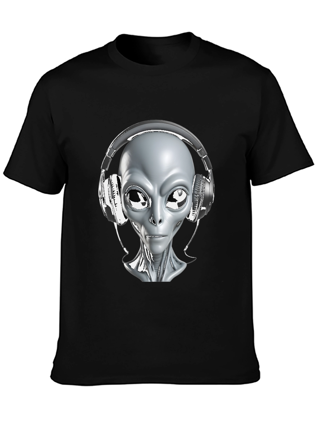 Camiseta Hombre Alienígena con Audífonos - Diseño Único