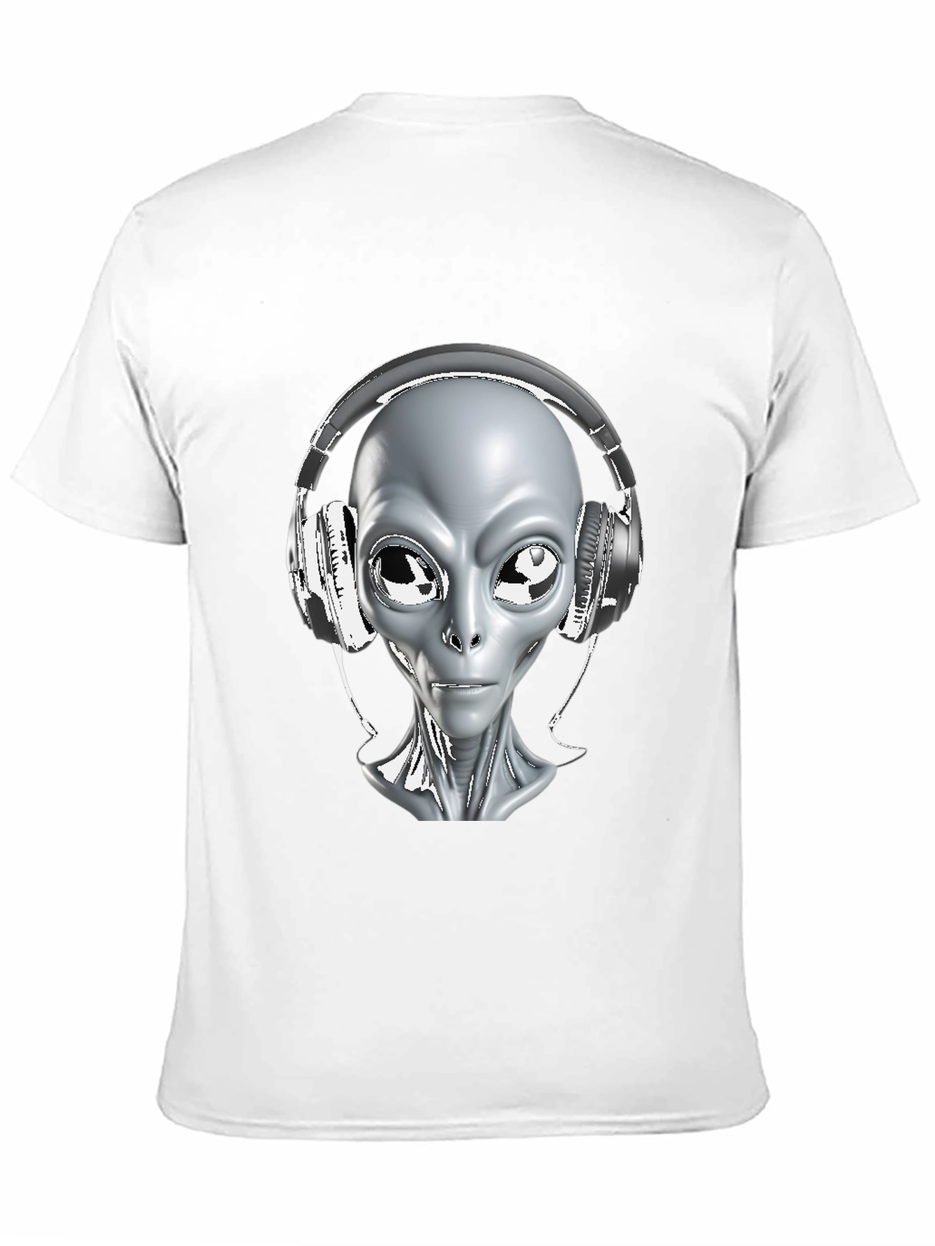 Camiseta Hombre Alienígena con Audífonos - Diseño Único
