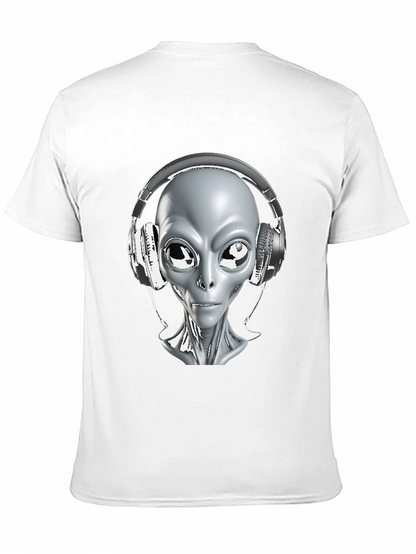 Camiseta Hombre Alienígena con Audífonos - Diseño Único