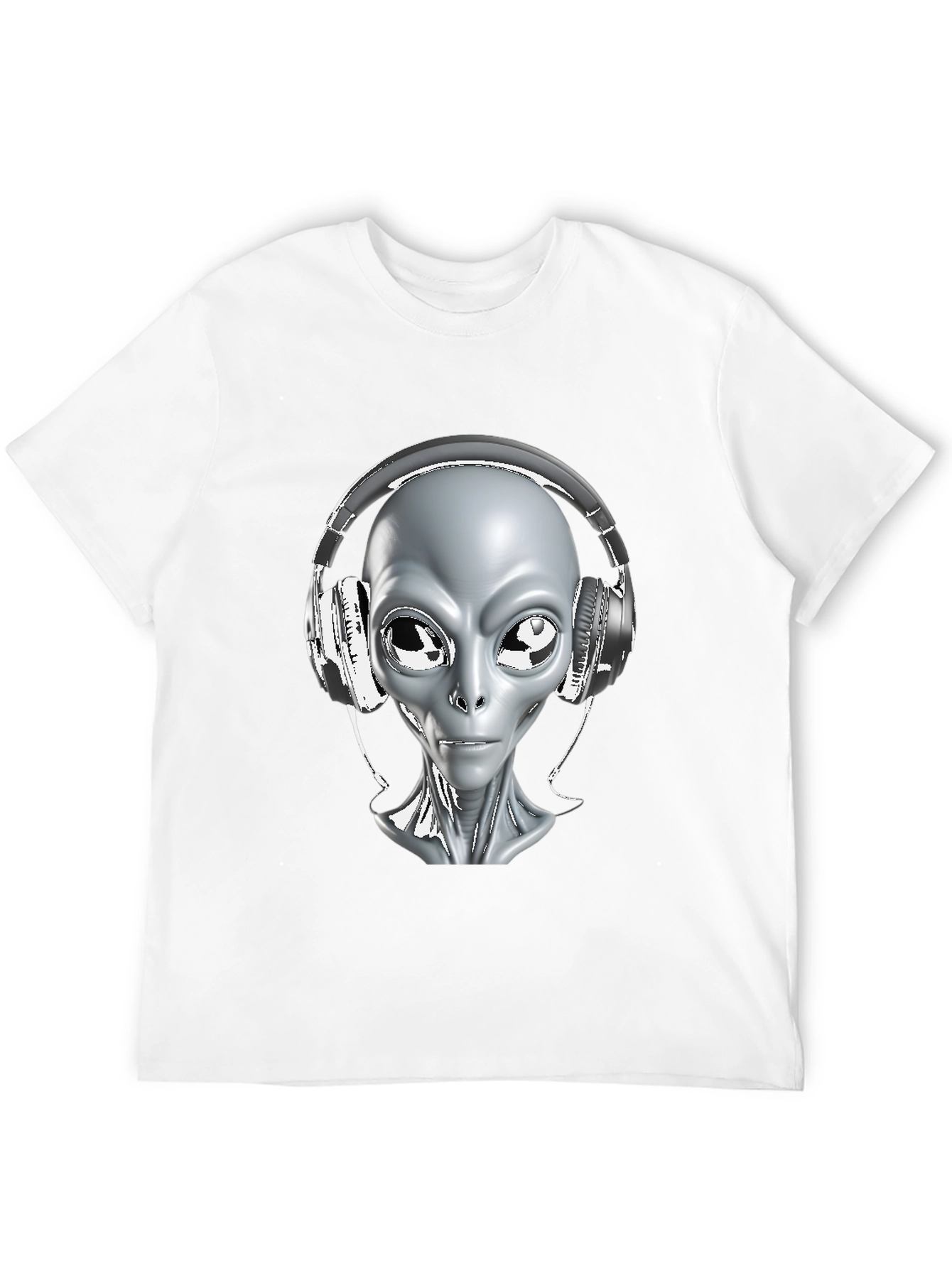 Camiseta Hombre Alienígena con Audífonos - Diseño Único