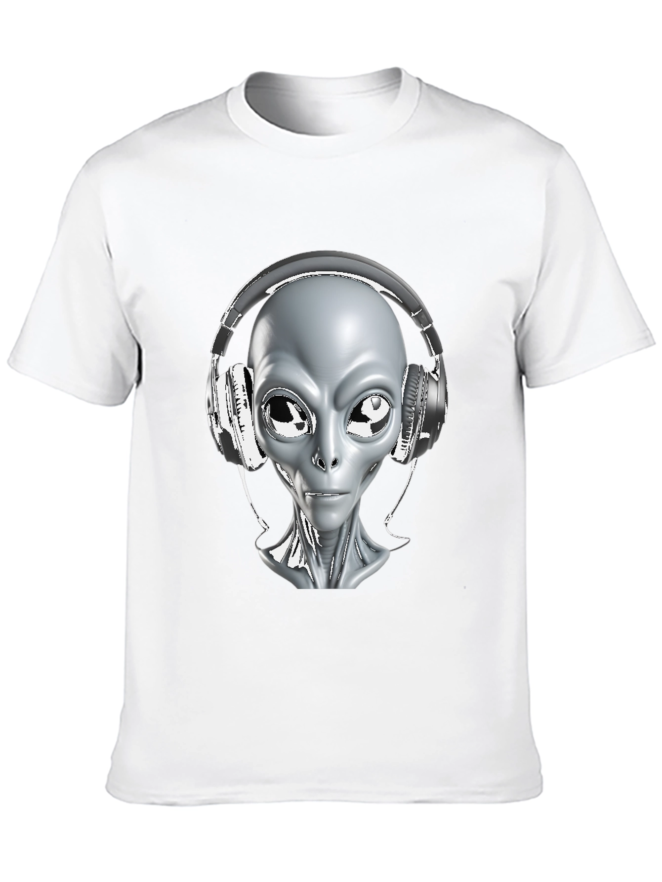Camiseta Hombre Alienígena con Audífonos - Diseño Único
