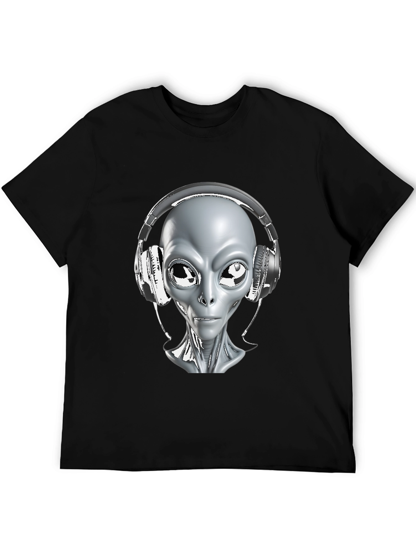 Camiseta Hombre Alienígena con Audífonos - Diseño Único