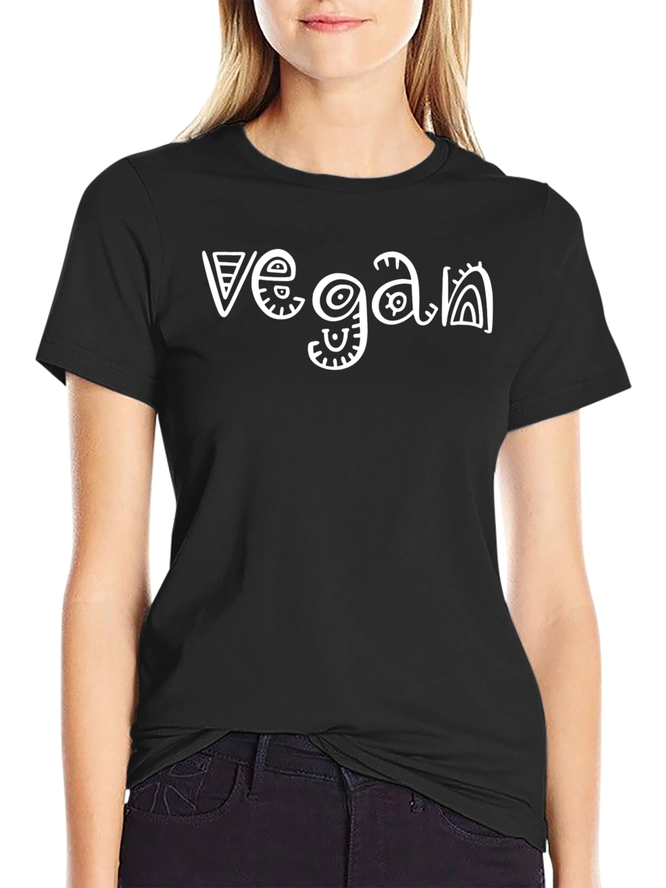 Camiseta Negra Vegan Estilo Tribal