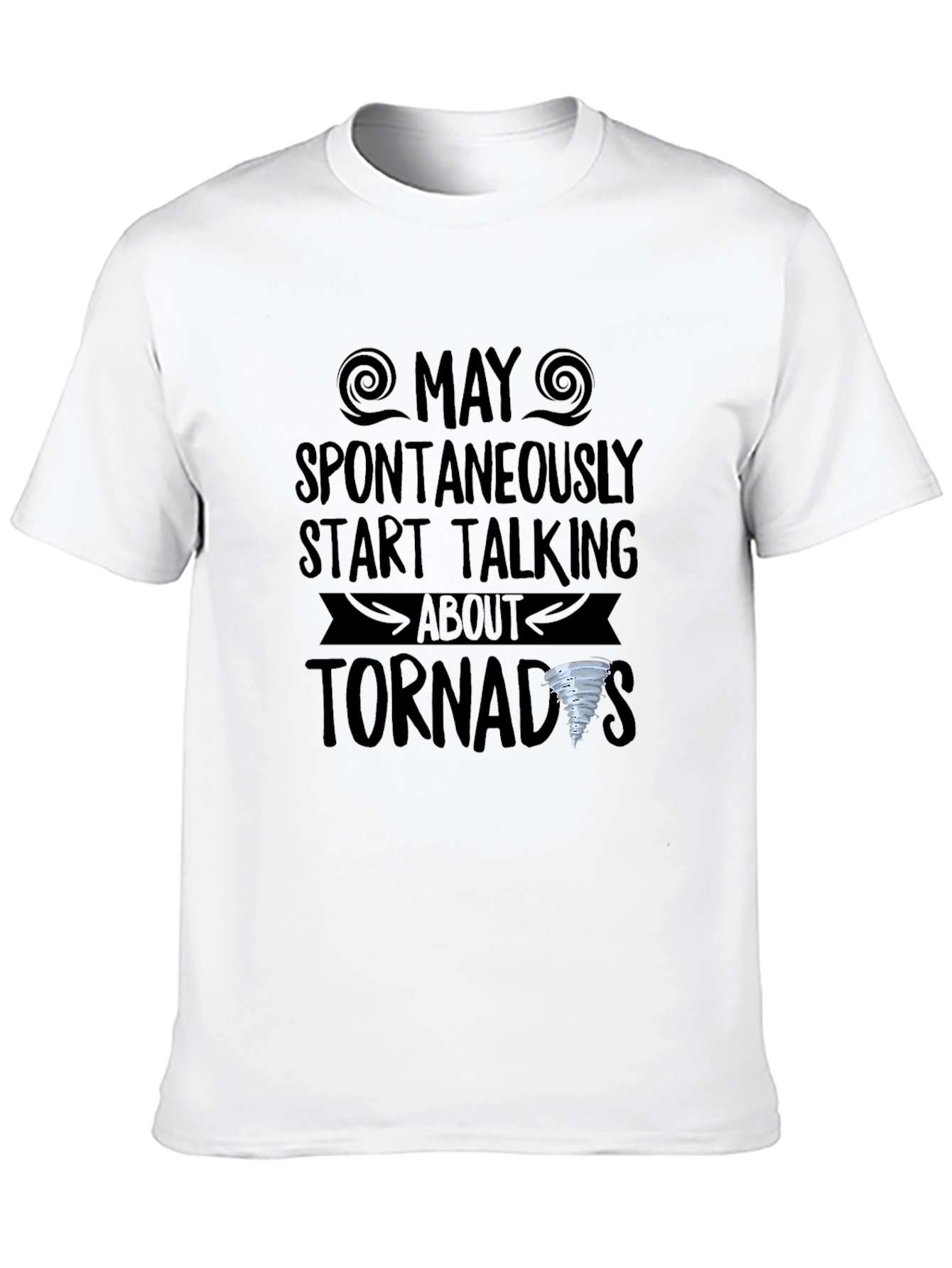 Camiseta Negra con Diseño de Tornados