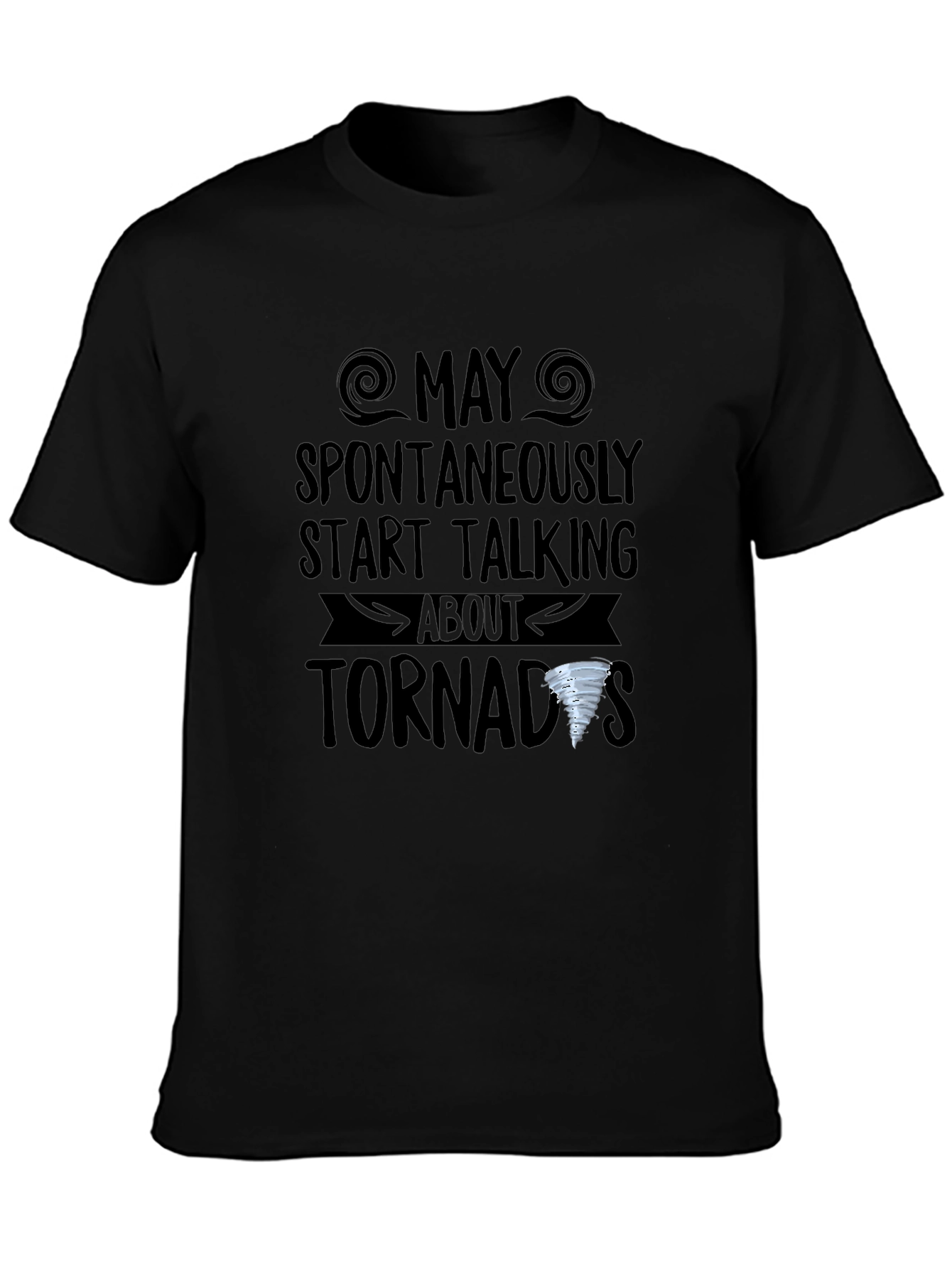 Camiseta Negra con Diseño de Tornados