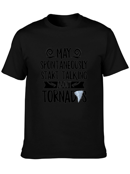 Camiseta Negra con Diseño de Tornados