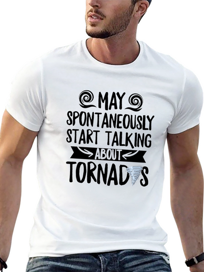 Camiseta Negra con Diseño de Tornados