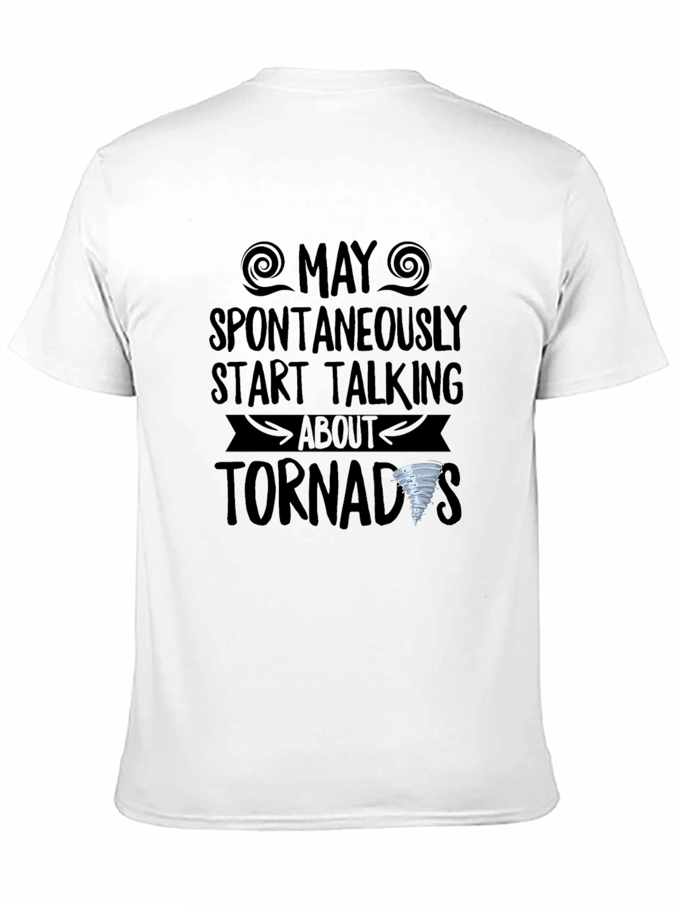 Camiseta Negra con Diseño de Tornados