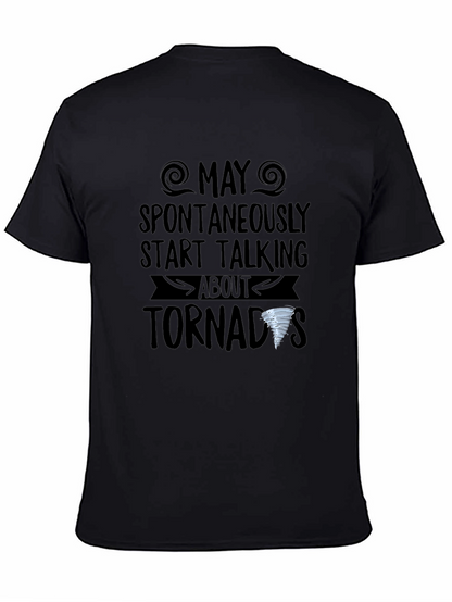 Camiseta Negra con Diseño de Tornados