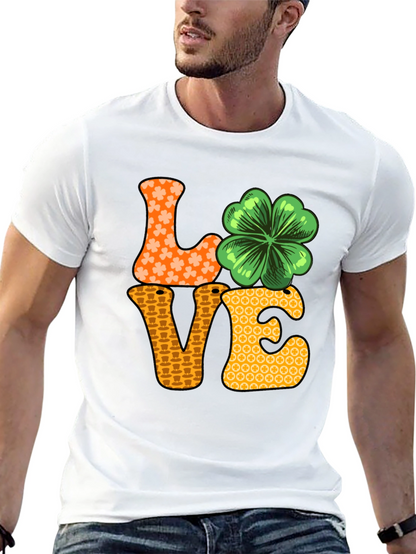 Camiseta Negra LOVE con Trébol para San Patricio