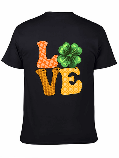 Camiseta Negra LOVE con Trébol para San Patricio