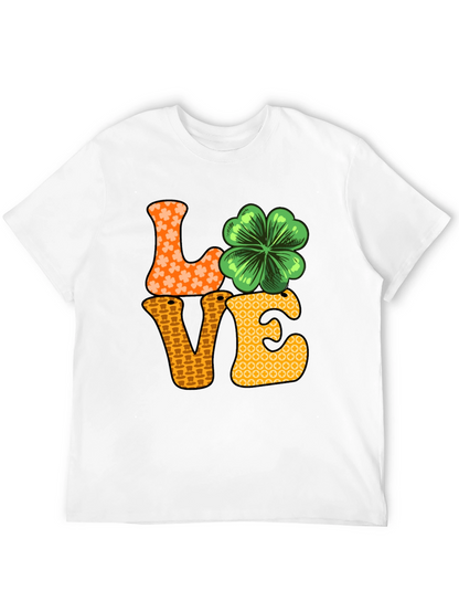Camiseta Negra LOVE con Trébol para San Patricio