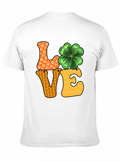 Camiseta Negra LOVE con Trébol para San Patricio