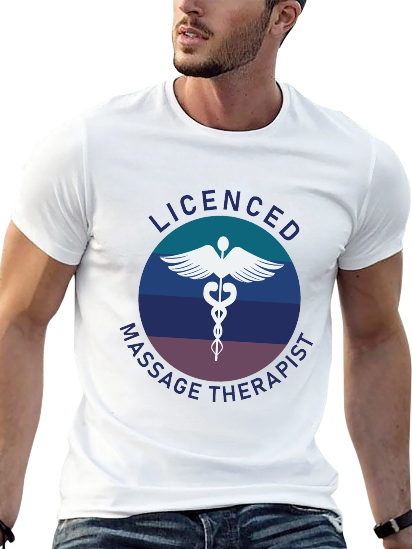 Camiseta Masajista Licenciado - Diseño Profesional