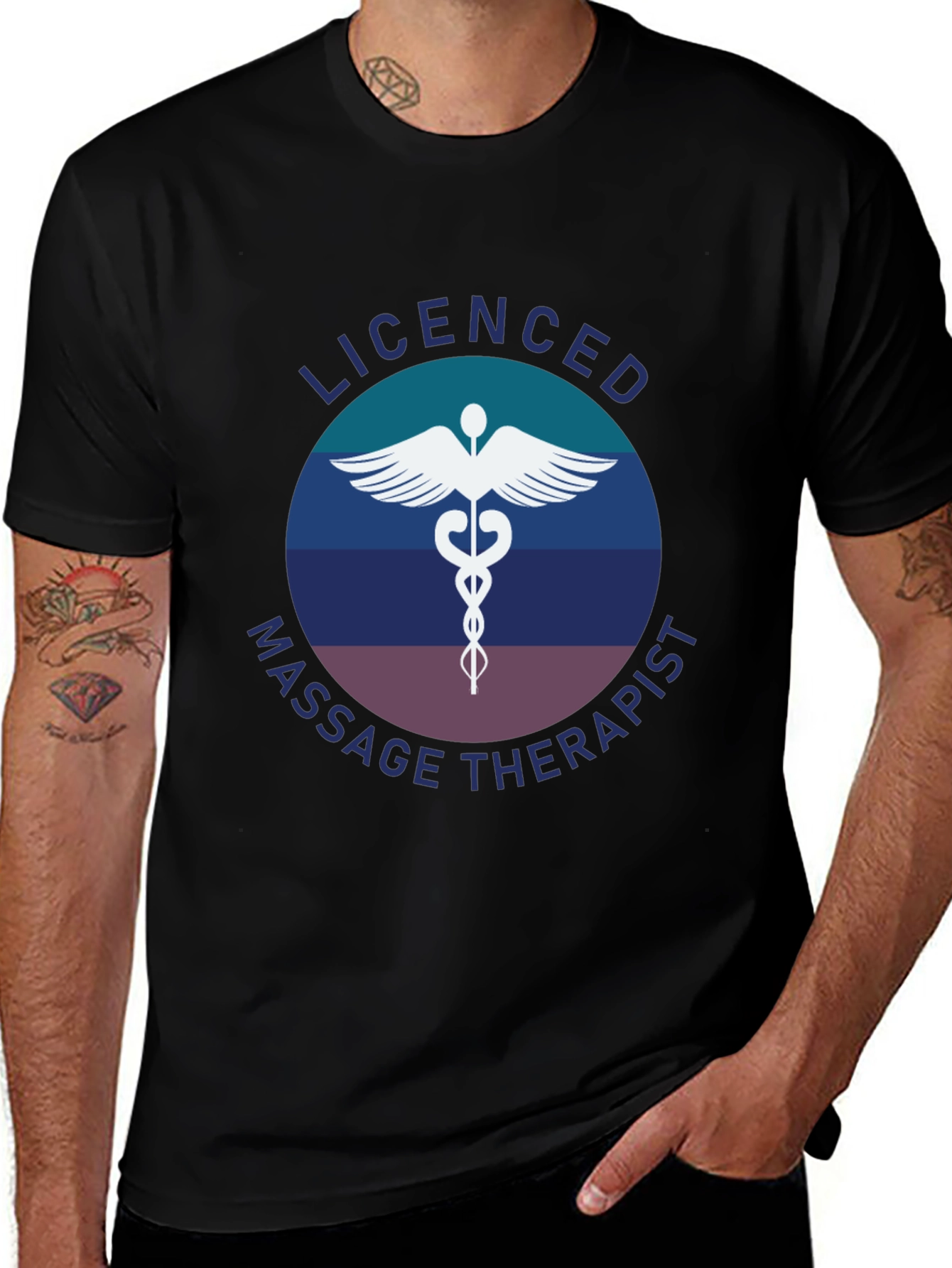 Camiseta Masajista Licenciado - Diseño Profesional