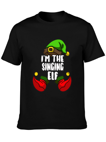 Camiseta Navideña Elfo Cantarín para Hombre