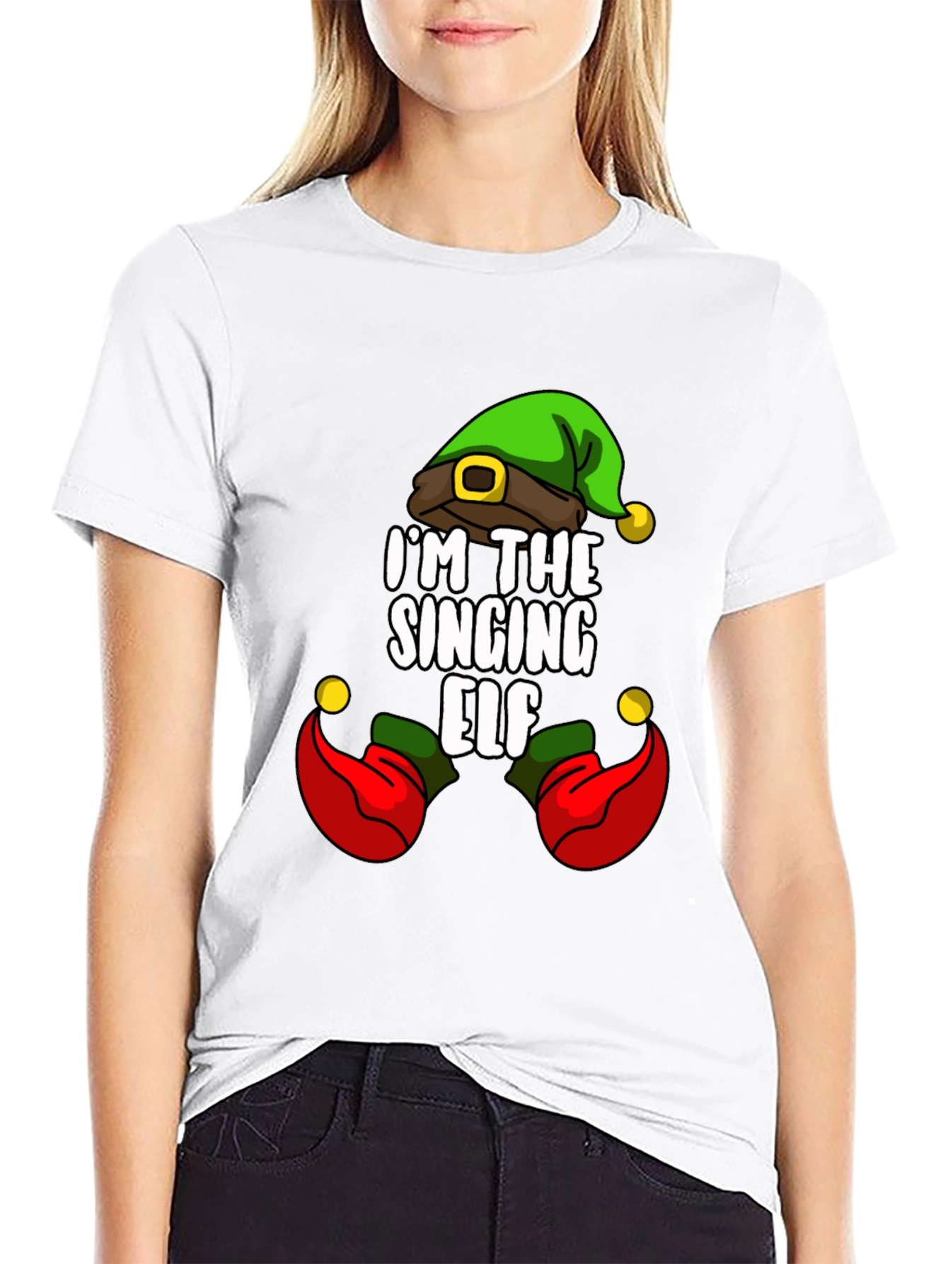 Camiseta Navideña Elfo Cantarín para Hombre
