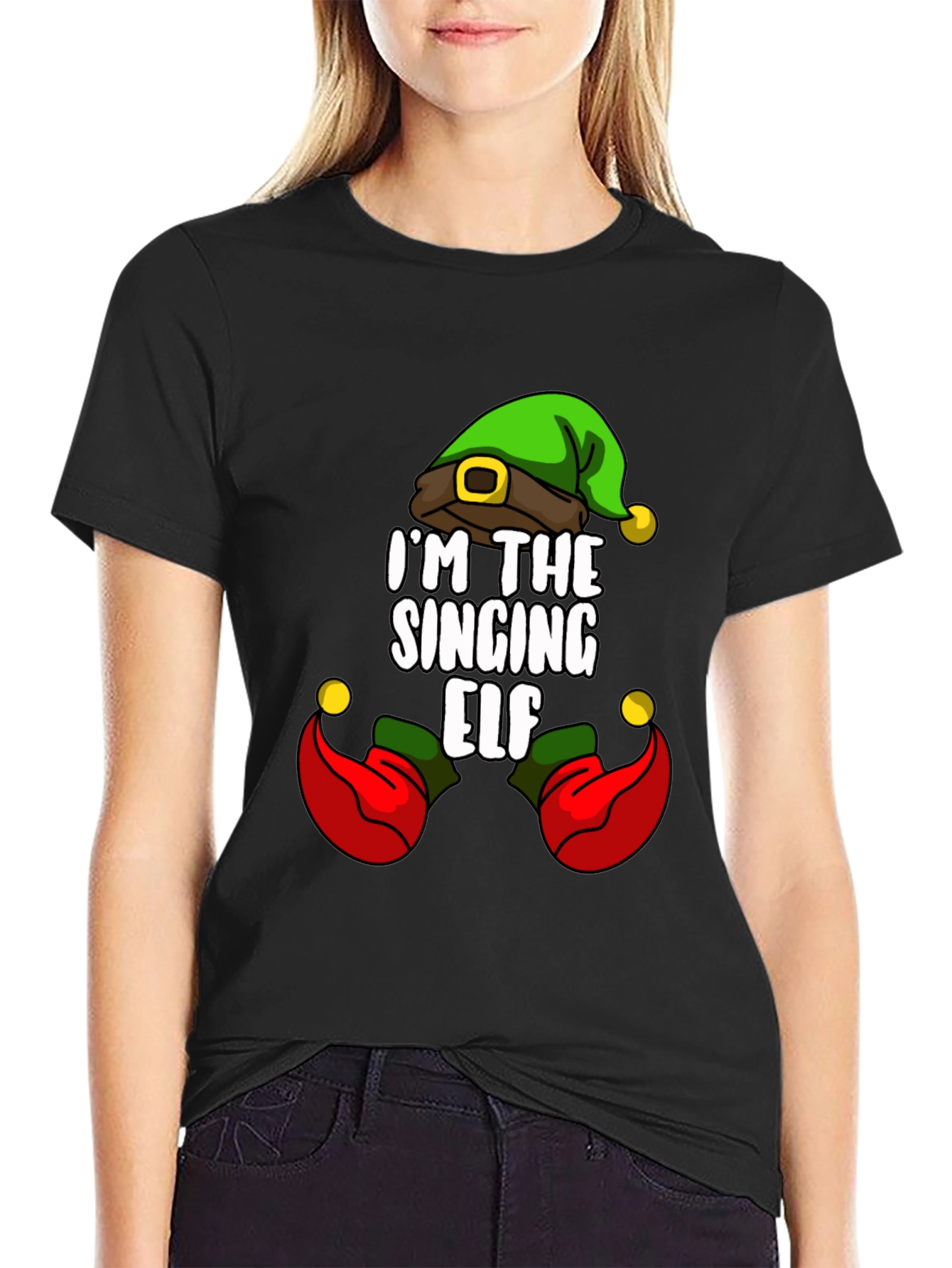 Camiseta Navideña Elfo Cantarín para Hombre