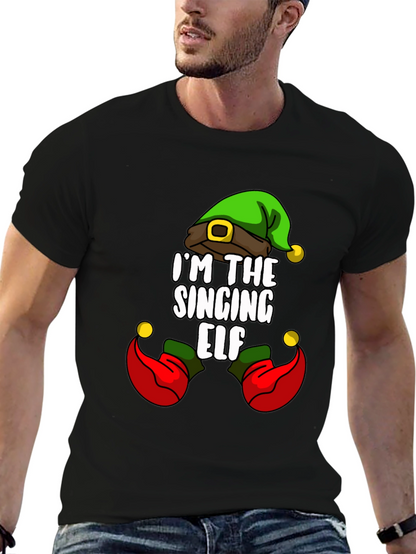 Camiseta Navideña Elfo Cantarín para Hombre