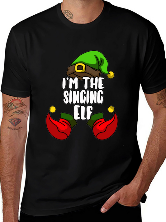 Camiseta Navideña Elfo Cantarín para Hombre