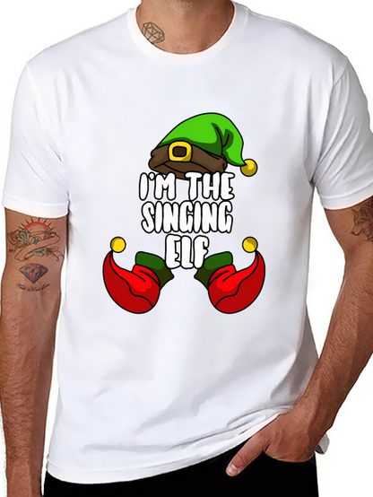 Camiseta Navideña Elfo Cantarín para Hombre