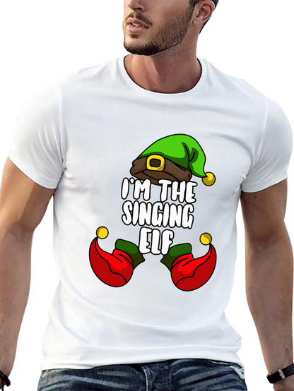 Camiseta Navideña Elfo Cantarín para Hombre