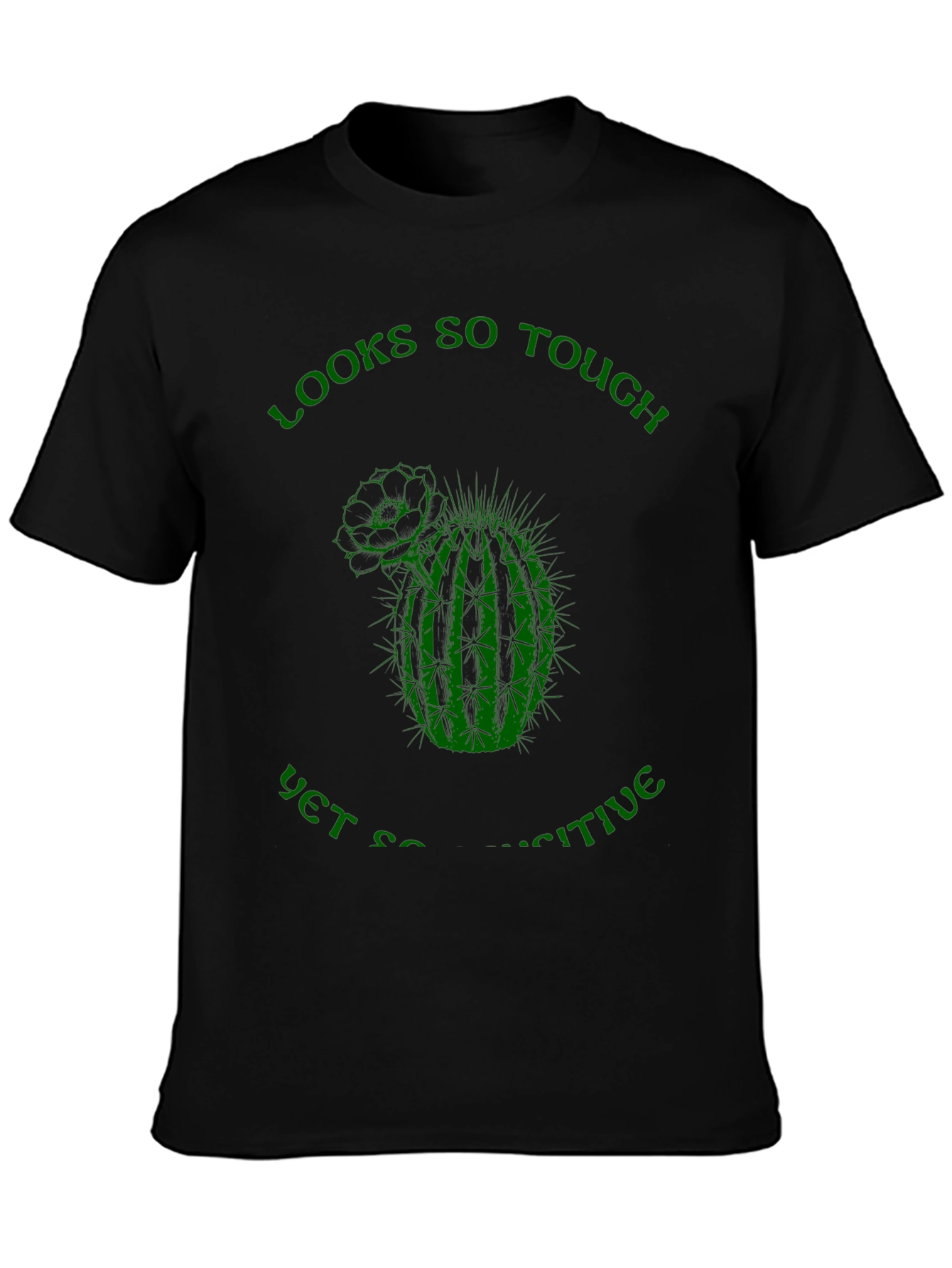Camiseta Negra: Cactus Sensible