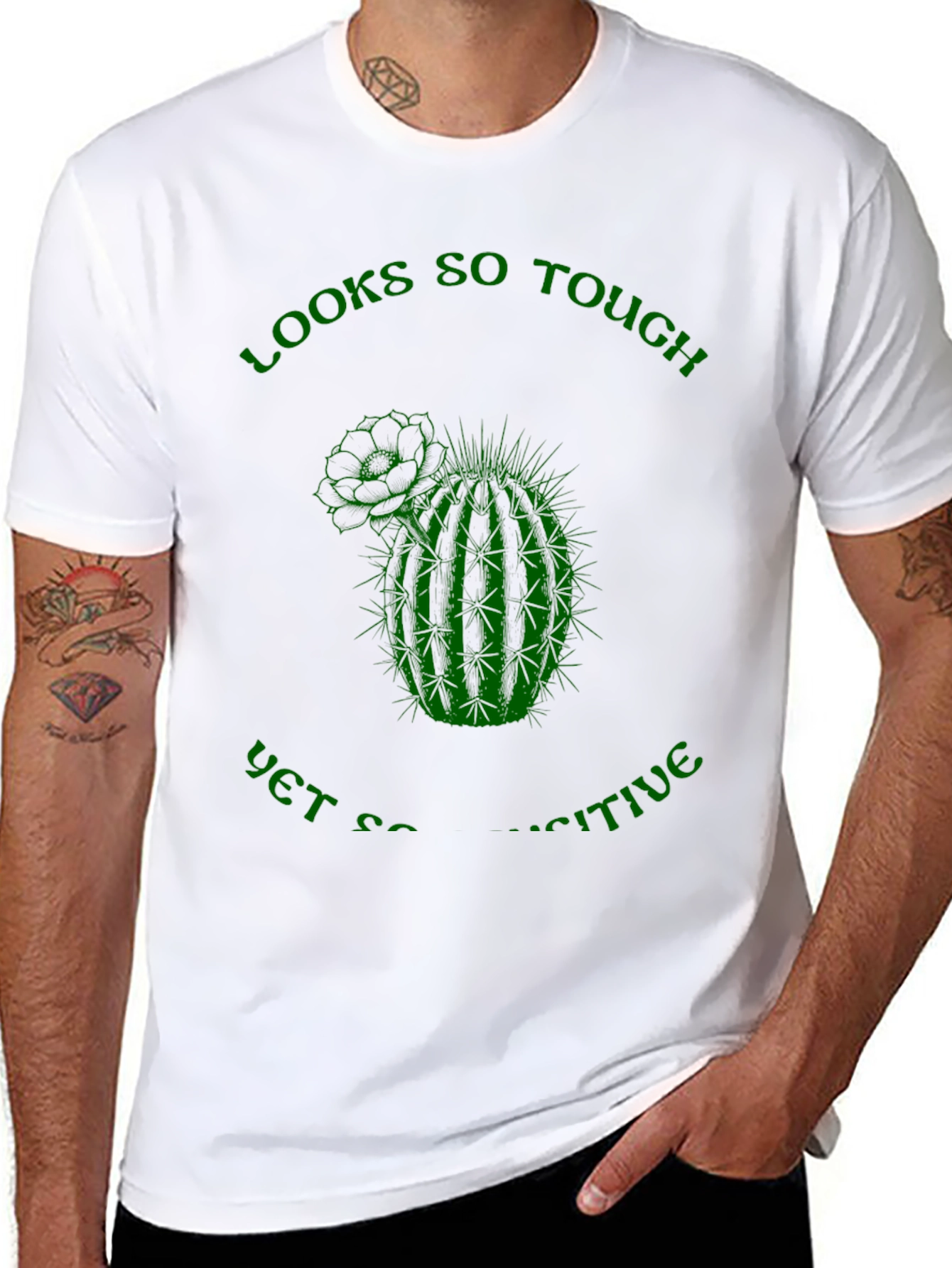 Camiseta Negra: Cactus Sensible