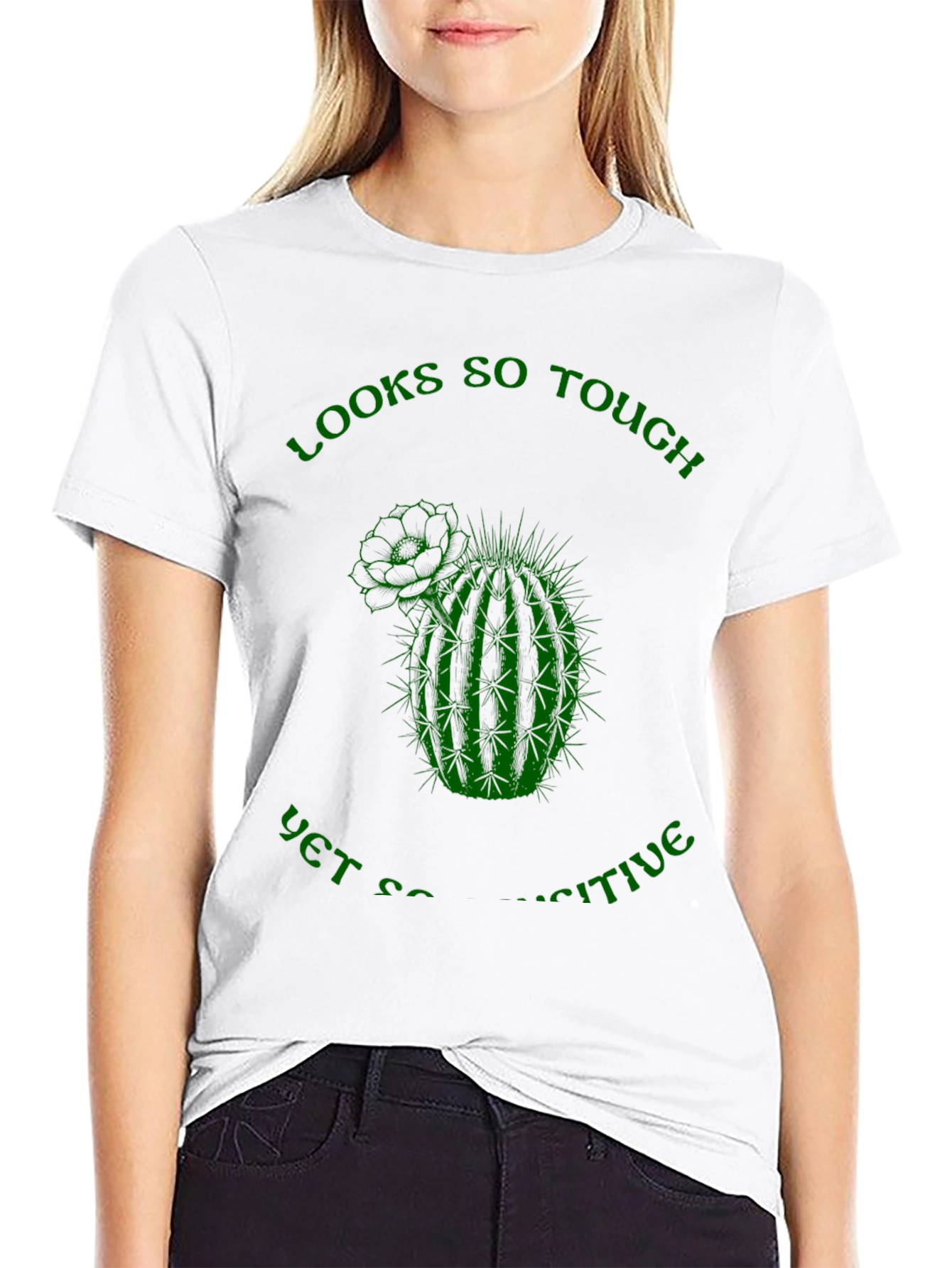Camiseta Negra: Cactus Sensible