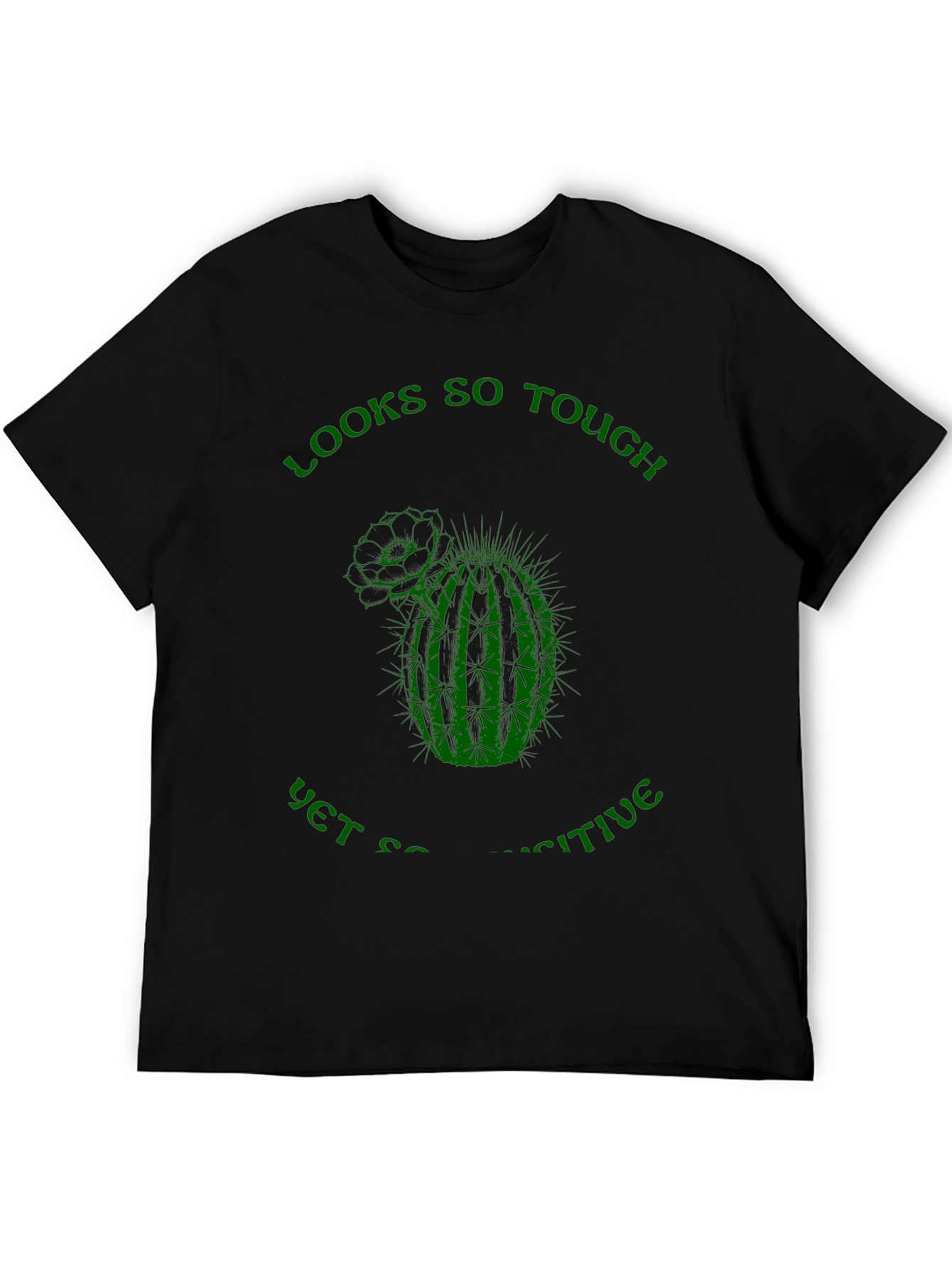 Camiseta Negra: Cactus Sensible