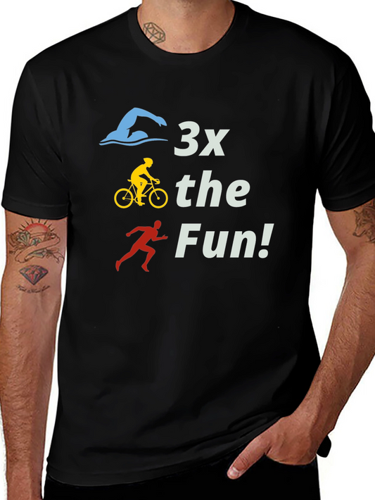 Camiseta Negra 3x the Fun! Triatlón