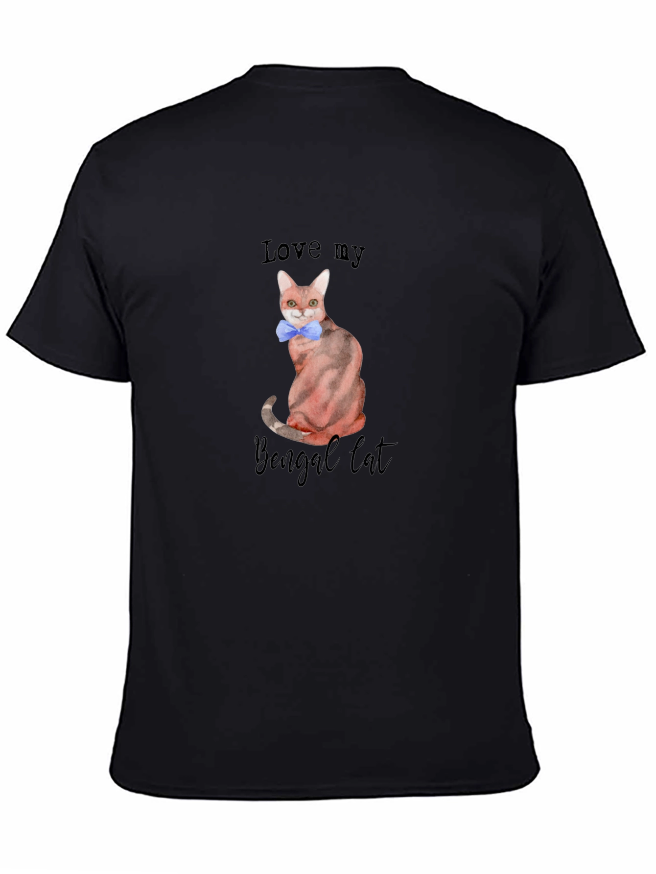 Camiseta Negra Amo a mi Gato Bengalí